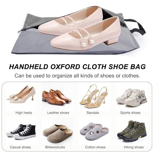 Shoe Bags for Travel, 6PCS Portable Nylon Shoe Bag with Handle — view 5