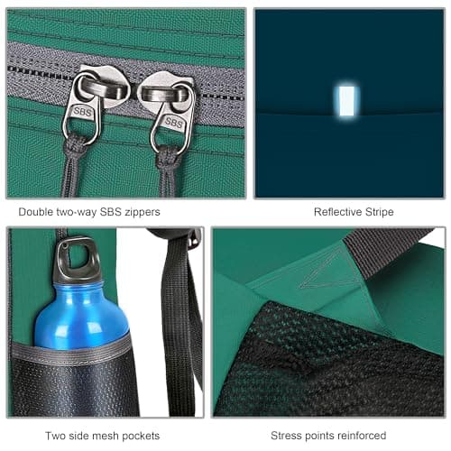 Bekahizar Small Rucksack 15L Packable Backpack Hiking Daypack Foldable Day Bag For Men Women Teens Travel Camping City Walking Mountaineering Climbing (Teal Blue) — view 3