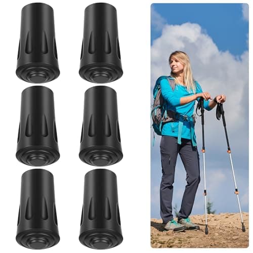 AYESY Walking Stick Rubber Ends, 6 Pack Reinforced Rubber Ferrules Pole Tip