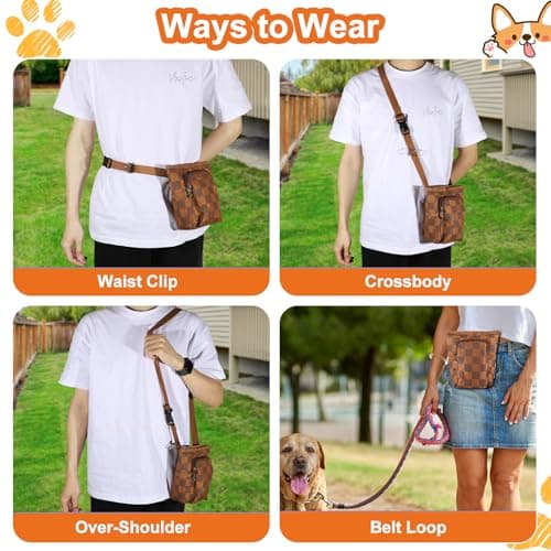 PUGTOW Hands-Free Dog Treat Pouch Magnetic 4-Way Waist Crossbody Bag — view 4