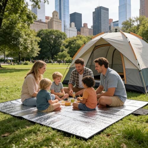 Vicloon Aluminium Foil Camping Mat, 200 x 100cm Aluminium Camping Mat, Foldable Double-sided Tent mat, Portable Waterproof with Carry Bag, Reflective Tent Pad Lightweight for camping Hiking Picnic — view 5