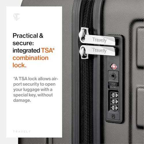 Polycarbonate XL Suitcase Large 77cm - 158cm Linear Dimensions - 20kg Suitcase Including TSA Lock, Hard Shell, Travel Case — view 6