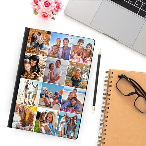 Personalised Tablet Case Cover Compatible with iPad Models Custom Leather Flip Case Any Photo Printed Collage Photos (12 Photos) — view 2