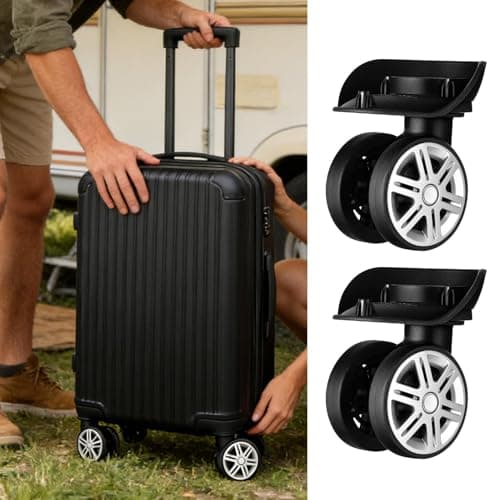 Luggage Wheels - Universal 360 Swivel Repair Kits, Silent Running Trolley Casters, Heavy Duty Nylon Roller Bearings, Suitcase Duffle Bag Spare Parts For Vacation School Airplane Trunks — view 5