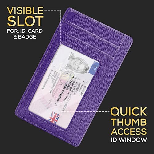 PIRNA Slim Wallet for Women | Small RFID Blocking Minimalist Credit Card Holder – Thin UK Card Wallet with Gift Box (Royal Purple) — view 6