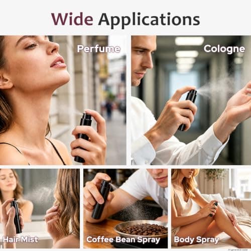 Toureal Travel Perfume Atomiser Refillable, 8ml Atomiser Spray Bottle,Black — view 6