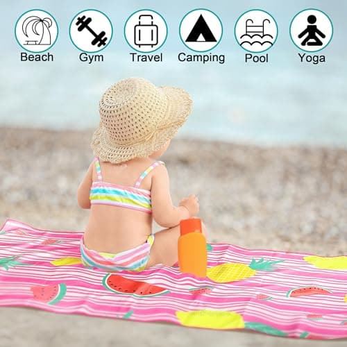 Lubibi Microfibre Beach Towel 80x160cm，Extra Large Beach Towels for Adults — view 4