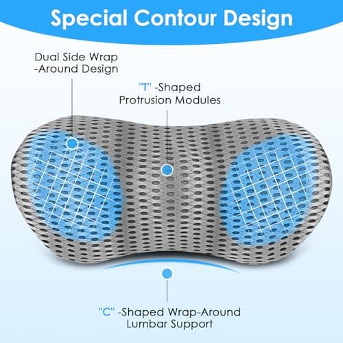 Gaethra Lumbar Support Cushion, Ergonomic Lumbar Support Pillow for Office Chair & Car Seat - Breathable Memory Foam Back Pillow for Lower Back Pain Relief, Post-Surgery Recovery, and Improved Sleep — view 3
