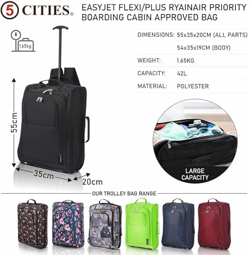 5 Cities 55cm Backpack Trolley Cabin Bag with Wheels, Hand Luggage — view 2