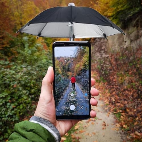 QYEHF Anti-Glare Phone Umbrella Sun Shade, Holder with Suction Plug for Car Navigation Sunscreen, Mini Sunscreen Travel Cell Phone Umbrella, Smartphone Outdoor Stand (black) — view 5
