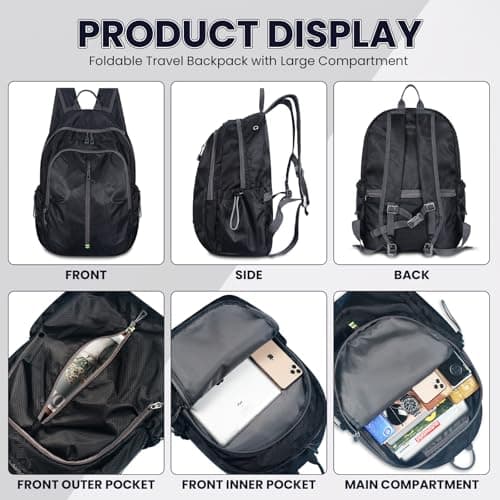 Lesbyit 30L Foldable Waterproof Lightweight Rucksack for Men Women — view 3
