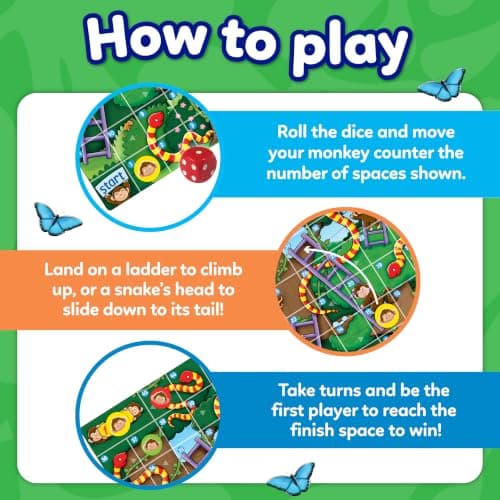 Orchard Toys Jungle Snakes and Ladders, Mini Game, Small and Compact, Ideal for Holiday and Travel, Perfect for Children Aged 4 — view 4