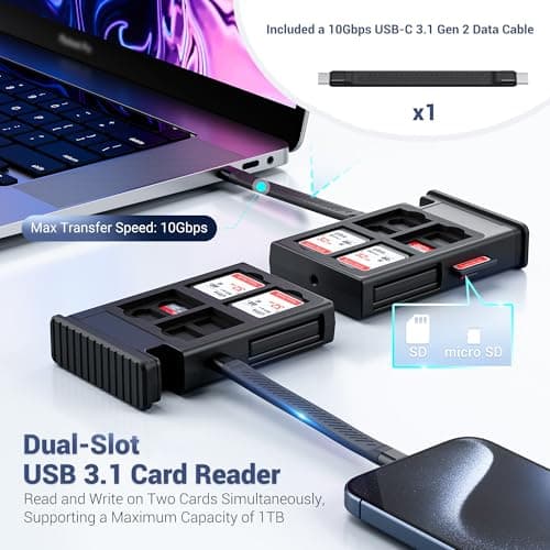 Metal Memory Crad Holder & High-Speed SD Card Reader for 8SD + 16TF Cards — view 5