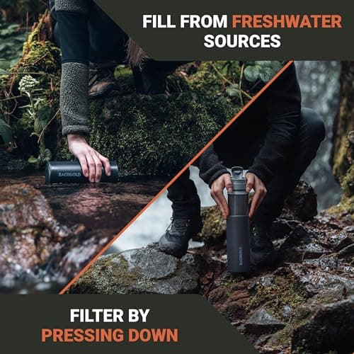 Bachgold Camping Water Replacement Filter for 800 ml bottle - Portable Water Filter Hiking & Backpacking - Water Purification Bottle Clean Water in Seconds for Outdoor & Survival Adventures — view 2