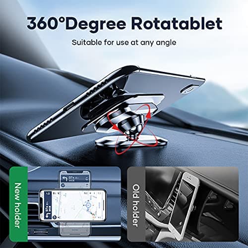 TUKEFEV Car Phone Holder 2 Pack Mount Multi-Functional 360°Rotating Car Mount Holder Magnetic Adsorption Phone Car Mount Cell Holder Fit All Smartphone — view 3