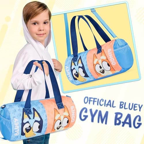 Bluey Duffle Bag for Kids Cute Travel Bag Holdall Weekend Bag for Sports PE Swimming Dance with Side Pockets Travel Essentials — view 3