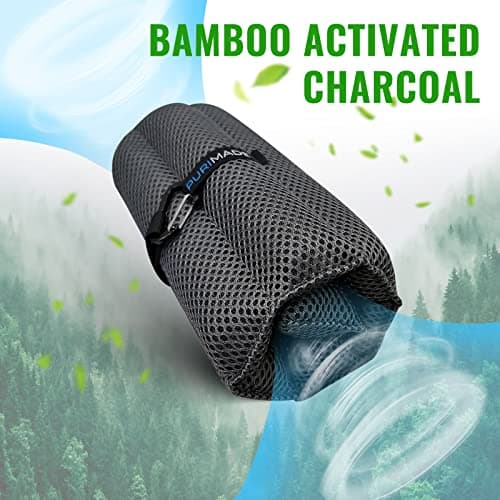PURIMADE Bamboo Charcoal Air Purifying Bags,Reusable Activated Charcoal Pouches,300g Deodorizer and Odor Removal Eliminator,Shoe Freshener Absorbers for Car,Pet Space,Bathroom,Closet,etc — view 2