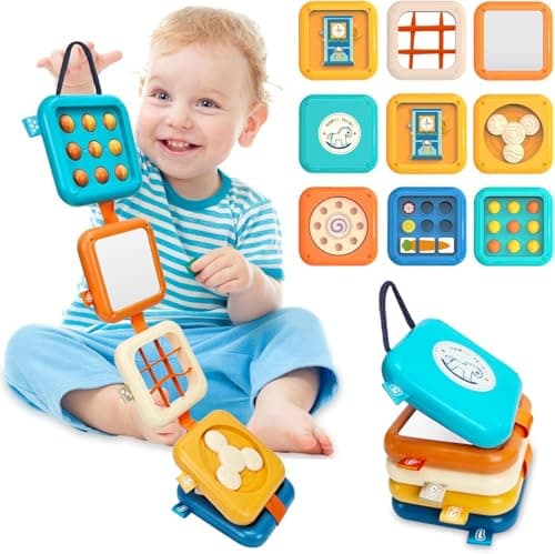 Toddler Travel Toys,Activity Cube,Baby Busy Board,Travel Toys for Toddlers on Plane, Montessori Activity toys, Baby Busy Cube,Sensory Educational Developmental Learning Toys for Boys Girls Gift — view 2