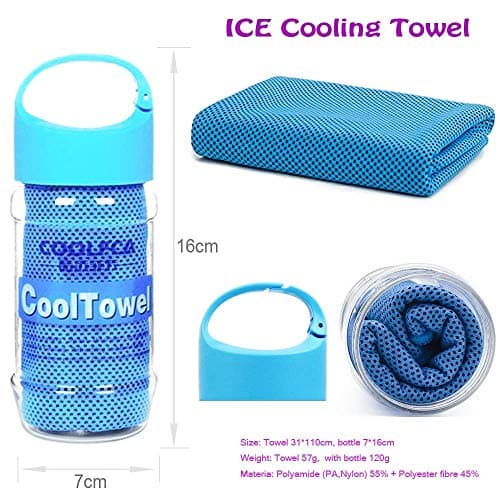 VAKKI Cooling Towel, Ice Cold Sports Sweat Towels for Instant Relief Perfect Coolings Scarf Neck,Forehead, Wristband, Bandana, Stay Cool from Over Heating During All Kinds of Sport and Exercise — view 4