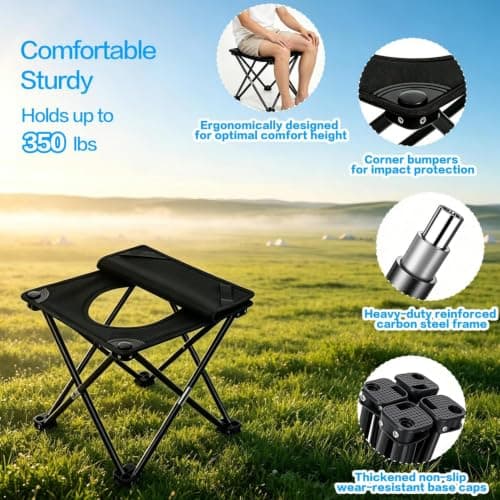 Portable Toilet Folding Stool, Sturdy Portable Toilets for Adults — view 5