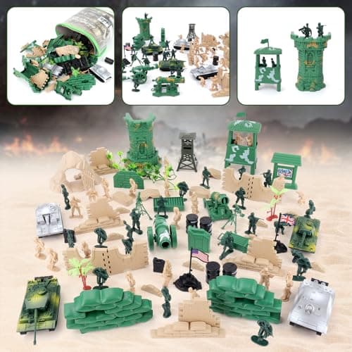 deAO 100 PCS Military Play Set with Toy Soldiers, Toy Army Figures, Tanks — view 2