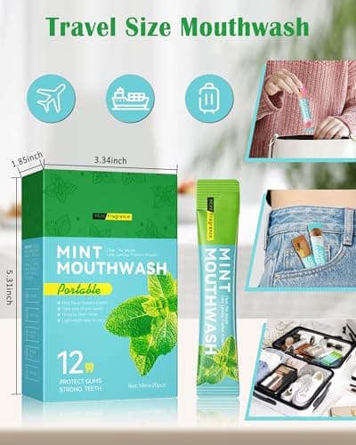 Mini Mouthwash Travel Size Portable Set,24 Packs Individual Mint Mouthwash — view 5