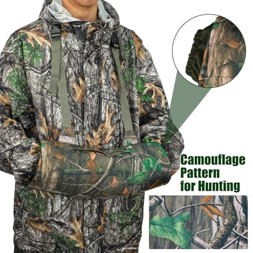Hunting Camo Hand Muff Insulated Camo Hand Warmer Pouch Cold Weather Hunting Hands Muff Gear for Hiking Camping Outdoor Sports — view 4