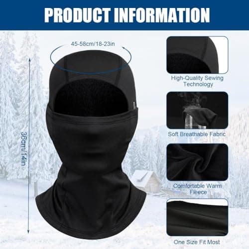 AMFUN Winter Balaclava for Men, Ski Mask Windproof Cycling Balaclava,Thermal Head Cover Face Mask for Men Women Outdoor Sports Motorcycle Cycling — view 2