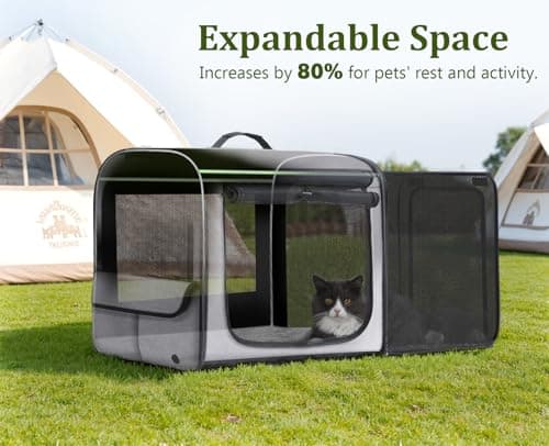 Dog Car Carrier LightWeight 61×45×52cm, Expandable Dog Carrier, Grey — view 3