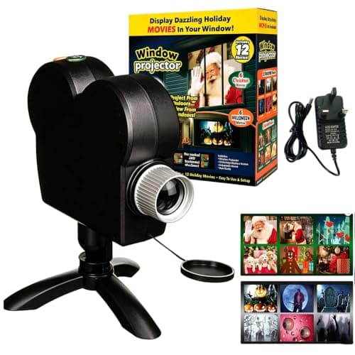 Halloween & Christmas Window Projector Lights with 12 Built-in Movies