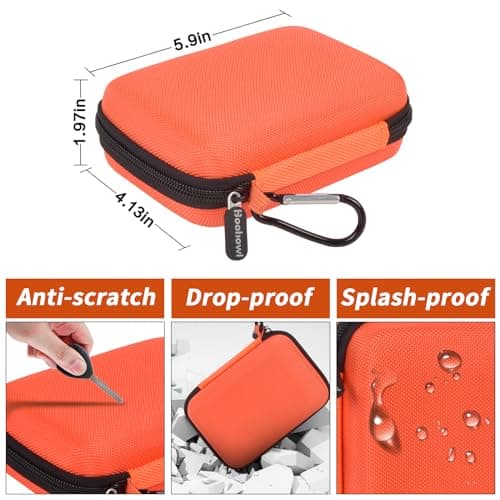 Hard Case Compatible with SIMO Solis 5G WiFi Mobile Hotspot, Travel Router for Hotel WiFi Storage Holder Bag with Mesh Pocket for Charger USB Cable and Accessories (Box Only) - Orange — view 3