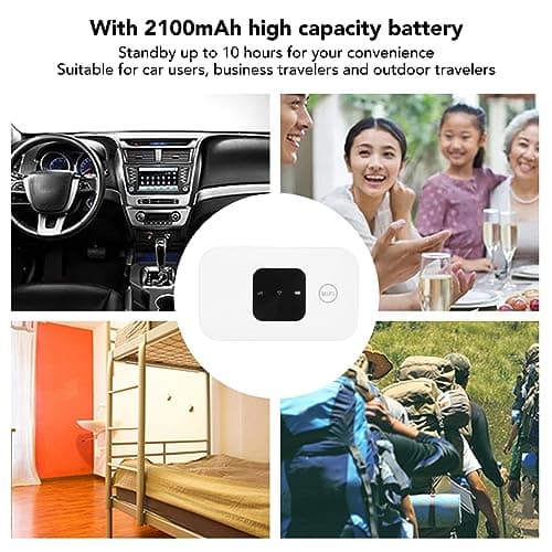Cryfokt 4G LTE Mobile Wifi Hotspot Portable Router with SIM Card Slot Supports 10 Users for Travel in Europe Asia Africa White — view 3