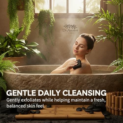 Dr. Ancient Natural Charcoal Soap Bar Traditional Way Handcrafted Charcoal Black Soap for Face & Body, Deep Cleansing, Detoxifying, Pore-Minimizing, Activated Charcoal-Soaps, Vegan, Chemical-Free — view 2