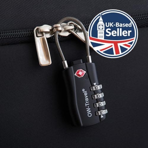 OW-Travel Suitcase Locks, TSA Approved Luggage Padlocks, Black, 2 Pack — view 3