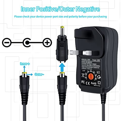 30W Universal Power Adapter, Dalugo 3V 4.5V 5V 6V 7.5V 9V 12V 2A AC/DC Switching Power Supply Charger with 8 Adaptor Tips for 3V-12V Household Electronics,Led Strip,Speakers,TV Box and More Devices — view 4
