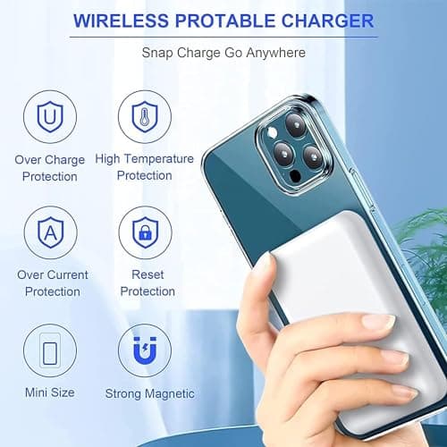 Wireless Power Bank for iPhone, 10000mAh Magnetic Power Bank, External Battery Fast Charging Portable, Compatible with iPhone 12/13/14/15/16/17 Pro MAX/Pro/Air/Mini/Plus — view 2
