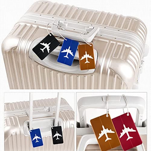 Vicloon 4 Pcs Luggage Tag, Luggage Labels Travel Suitcases Aluminium Tags, Aluminum Luggage Tag with Name ID Card for Luggage Baggage Identity ID Labels — view 5
