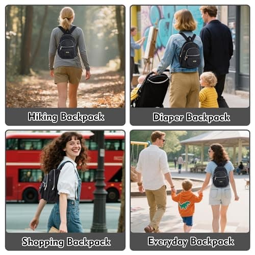 AOTIAN Mini Backpack for Women, Lightweight Sturdy Nylon Small Daypack — view 2