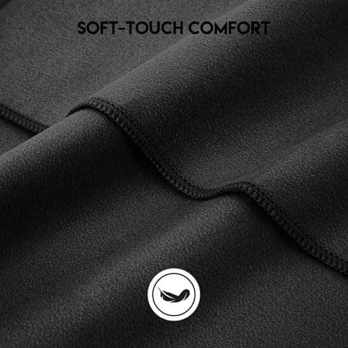 Style Slice Microfibre Towel Quick dry Lightweight Absorbent Travel Towel for Sports Beach Gym Swimming Camping Hiking Drying Pets (Black, SMALL 60cm x 30cm) — view 2