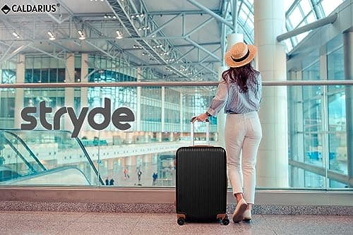 CALDARIUS Hardshell Luggage | Durable Suitcases | Lightweight & Secure with Combination Lock | Smooth 4 Dual Spinner Wheels | Ideal Travel Bag & Luggage Sets (Black, Medium 24") — view 6