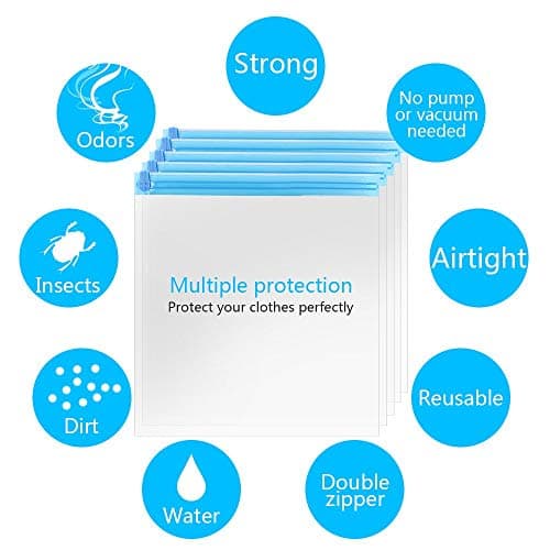 10Pack Travel Space Saver Bags (4 x S, 3 x L, 3 xL), Reusable KFYM Vacuum Travel Storage Bag, Saves 75% of Storage Space, Roll-Up Compression, No Need For Vacuum Machine Or Pump — view 5