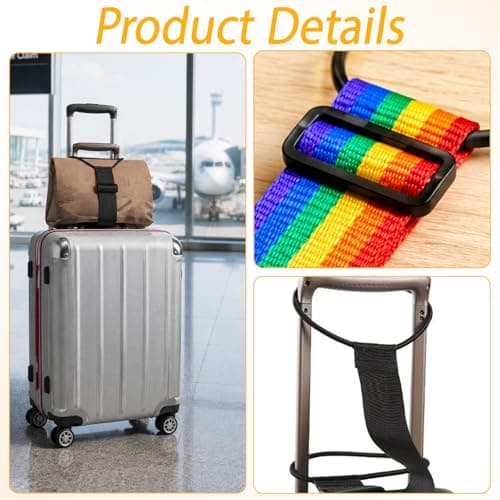 Luggage Connector Straps, Luggage Straps, 6 Pcs Suitcase Strap with Elastic Adjustable,Suggage Belt Over Handle for Add a Bag, Portable Travel Suitcase Accessory — view 4