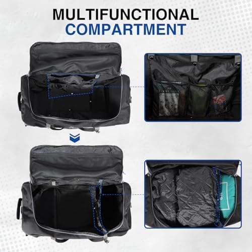 REDCAMP 140L Expandable Duffle Bag with Wheels,Foldable Holdall with Wheels — view 4