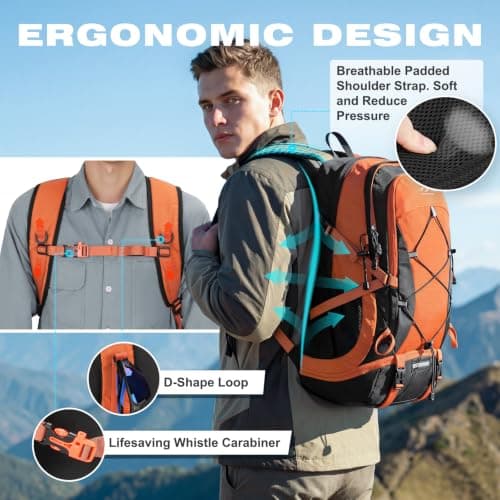 RAINSMORE Hiking Backpack 40L Foldable Lightweight — view 3