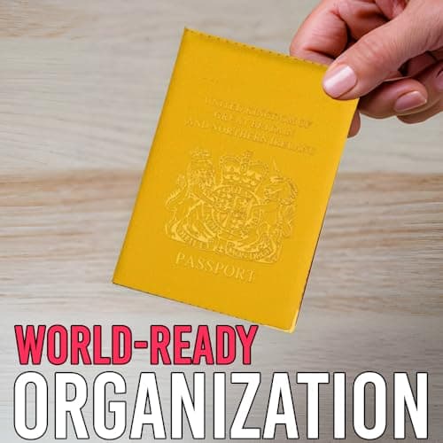BMLIMITED BML Passport Holder & Travel Wallet Premium Organiser for Passport, Cards, Boarding Passes Stylish Passport Protector Cover Ideal Travelers (Yellow) — view 3