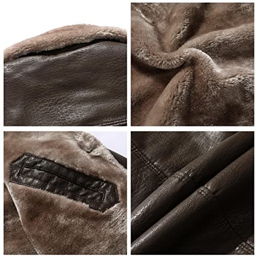 Mens Winter Coat Notched Collar Trench Coats Classic Motorbike Jackets — view 6