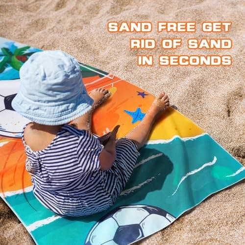 WERNNSAI Football Microfibre Beach Towel for Kids, 76 x 150cm Bath Towel — view 5