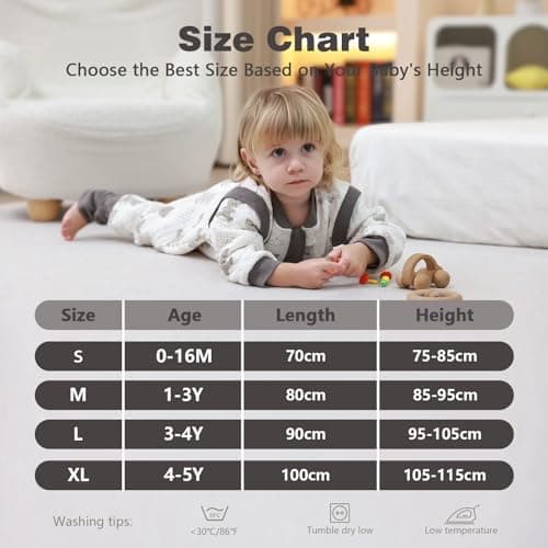 MIKAFEN Baby Sleeping Bag with Feet, 2.0 Tog, Removable Sleeves 6-18 months — view 5