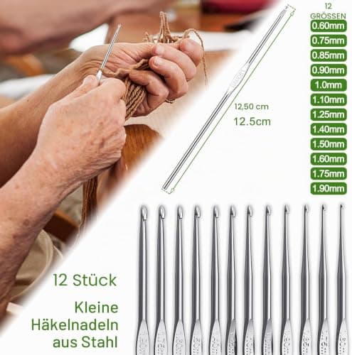 Coopay Crochet Starter Kit for Beginners Adults, Includes Ergonomic Metal Crochet Hooks 0.6mm to 6mm, Accessories and Cactus Case, Knitting Set with Wool and Needles — view 3