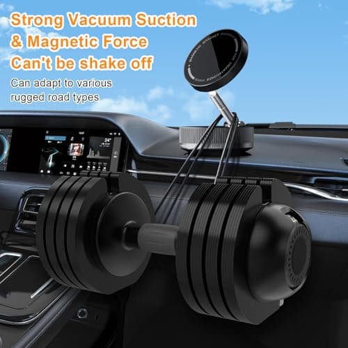 Astriva Vacuum Magnetic Phone Holder, Maglock 360° Rotating Car Phone Mount, Adjustable Foldable Vacuum Phone Bracket for iPhone Mag Safe Android & All Phones — view 3